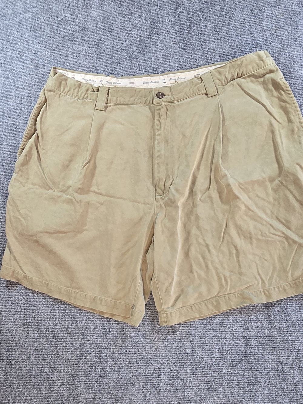 Tommy Bahama Khaki Silk Shorts Mens 42 Flat Front Lightweight Summer